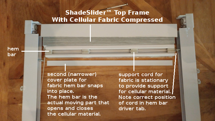 ShadeSlider for skylights and bottom-up windows - motor cover plate